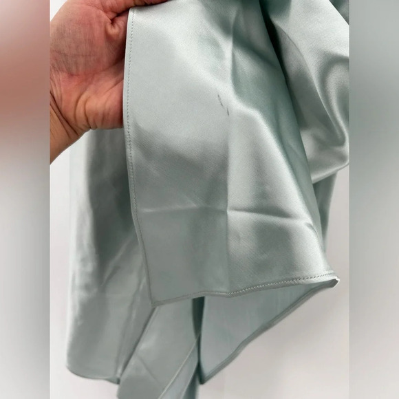 NWT OFF-WHITE Satin Flared Skirt Light Blue  IT 38 (XS) Stain - Picture 5 of 16